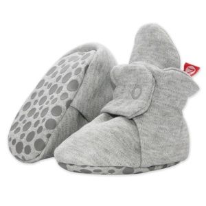 Zutano Organic Cotton Gripper Baby Bootie, Heather Gray, 0-6 months